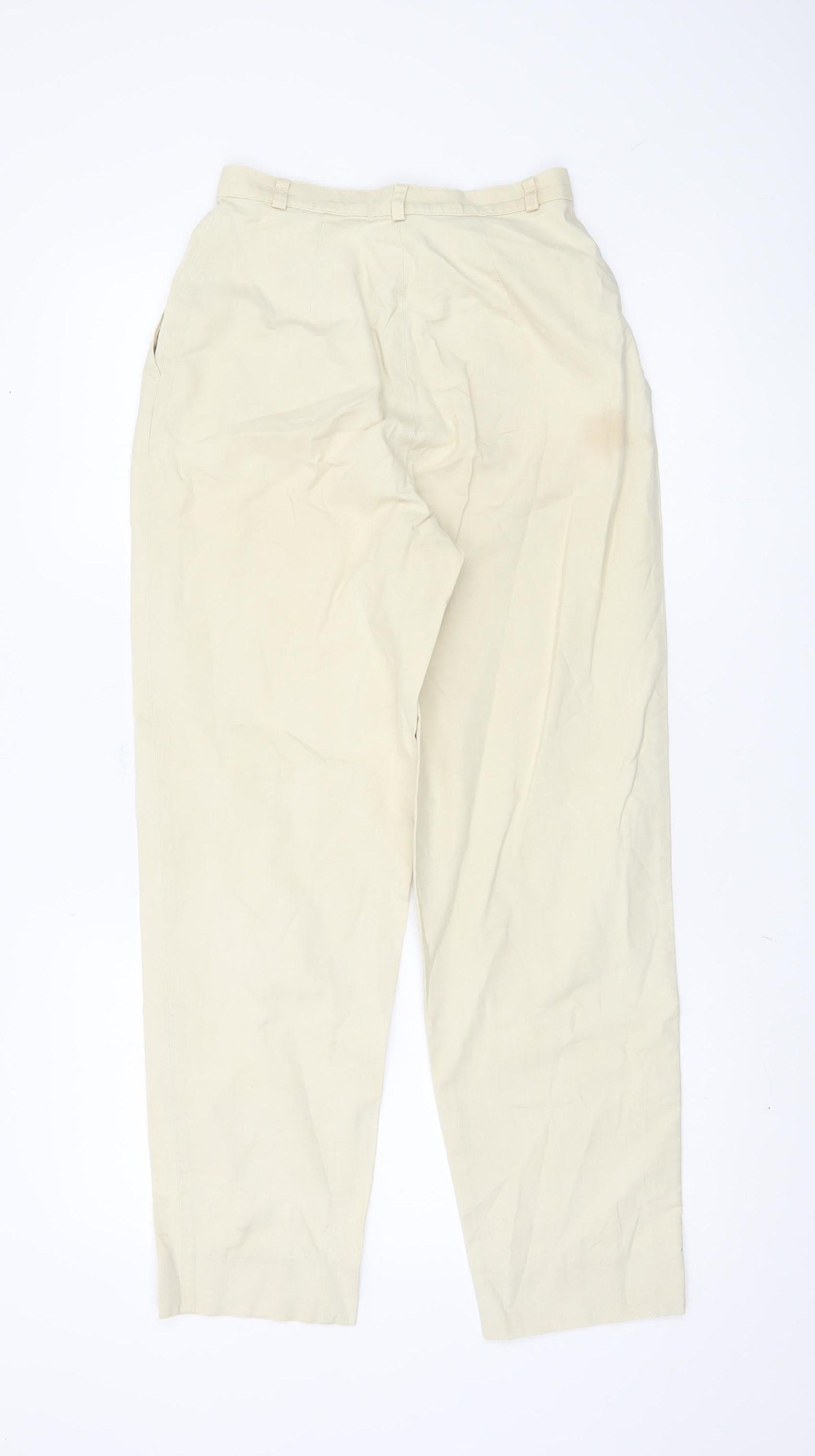 St Michael Women's Beige Cotton Trousers Size 10