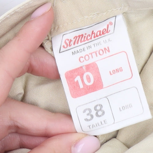 St Michael Women's Beige Cotton Trousers Size 10