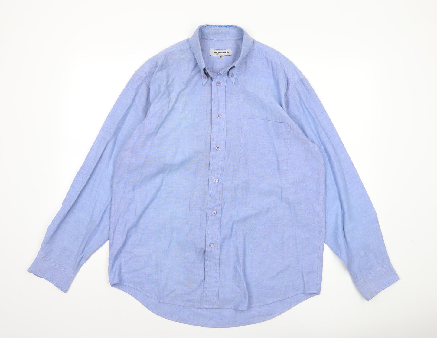 Woods & Gray Men's Blue Button-Up Shirt 15.5