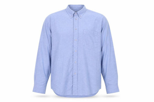 Front view of Woods & Gray Men's Blue Button-Up Shirt 15.5