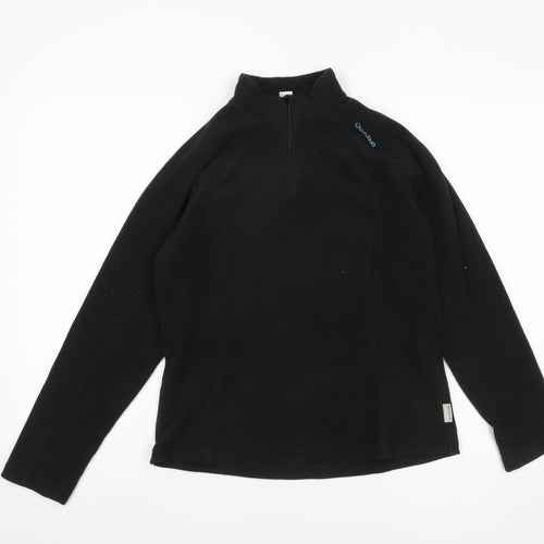 Oxylane Women's Black 1/4 Zip Fleece Sweatshirt - Size L