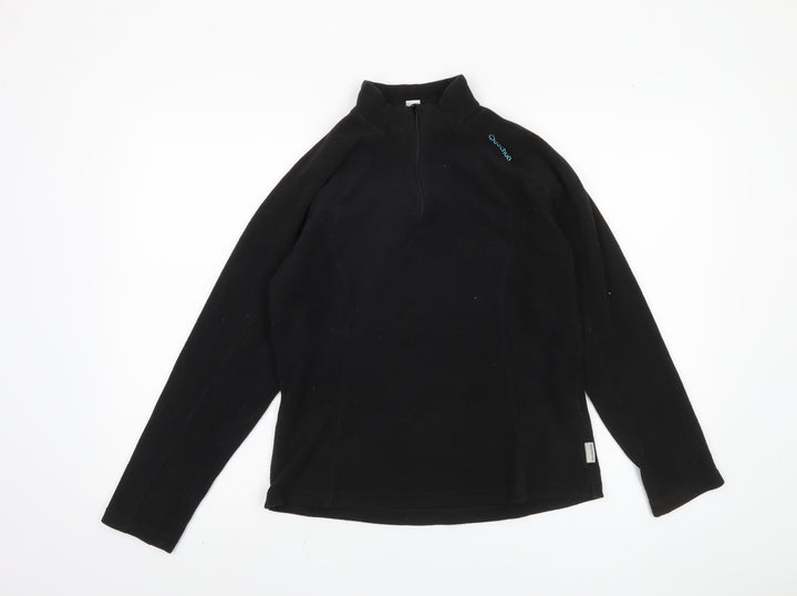 Oxylane Women's Black 1/4 Zip Fleece Sweatshirt - Size L