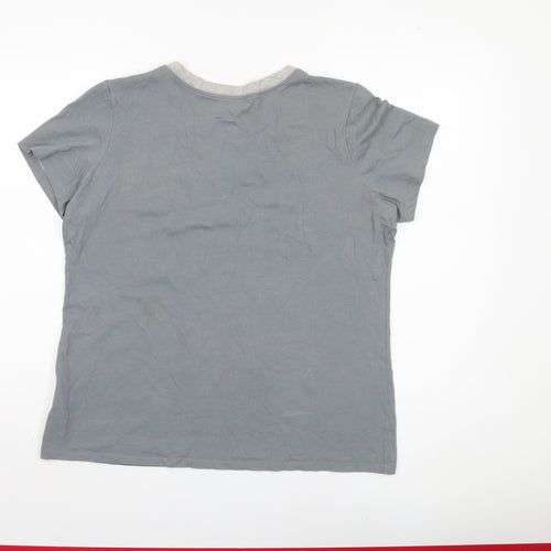 Nike Women's Grey V-Neck T-Shirt Medium