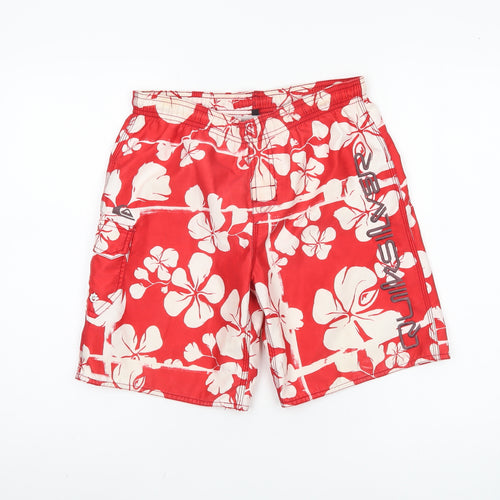 Quiksilver Boys Red Floral Board Shorts Size 12
