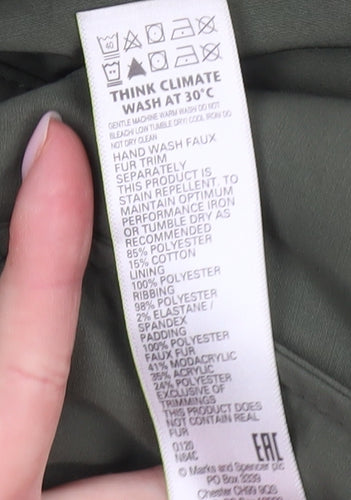 Marks and Spencer Girls Green Parka 13-14 Years