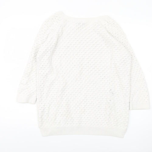 Wallis Women's White Knit Pullover Jumper, Size S