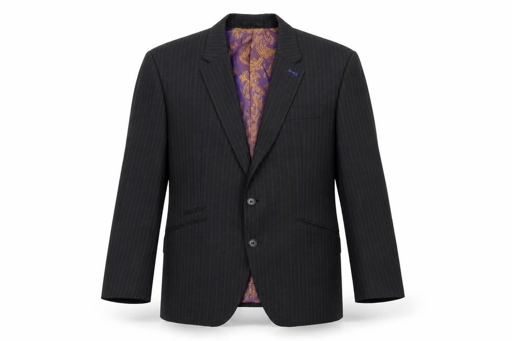 Front view of Next Men's Black Stripe Blazer, 42 Short