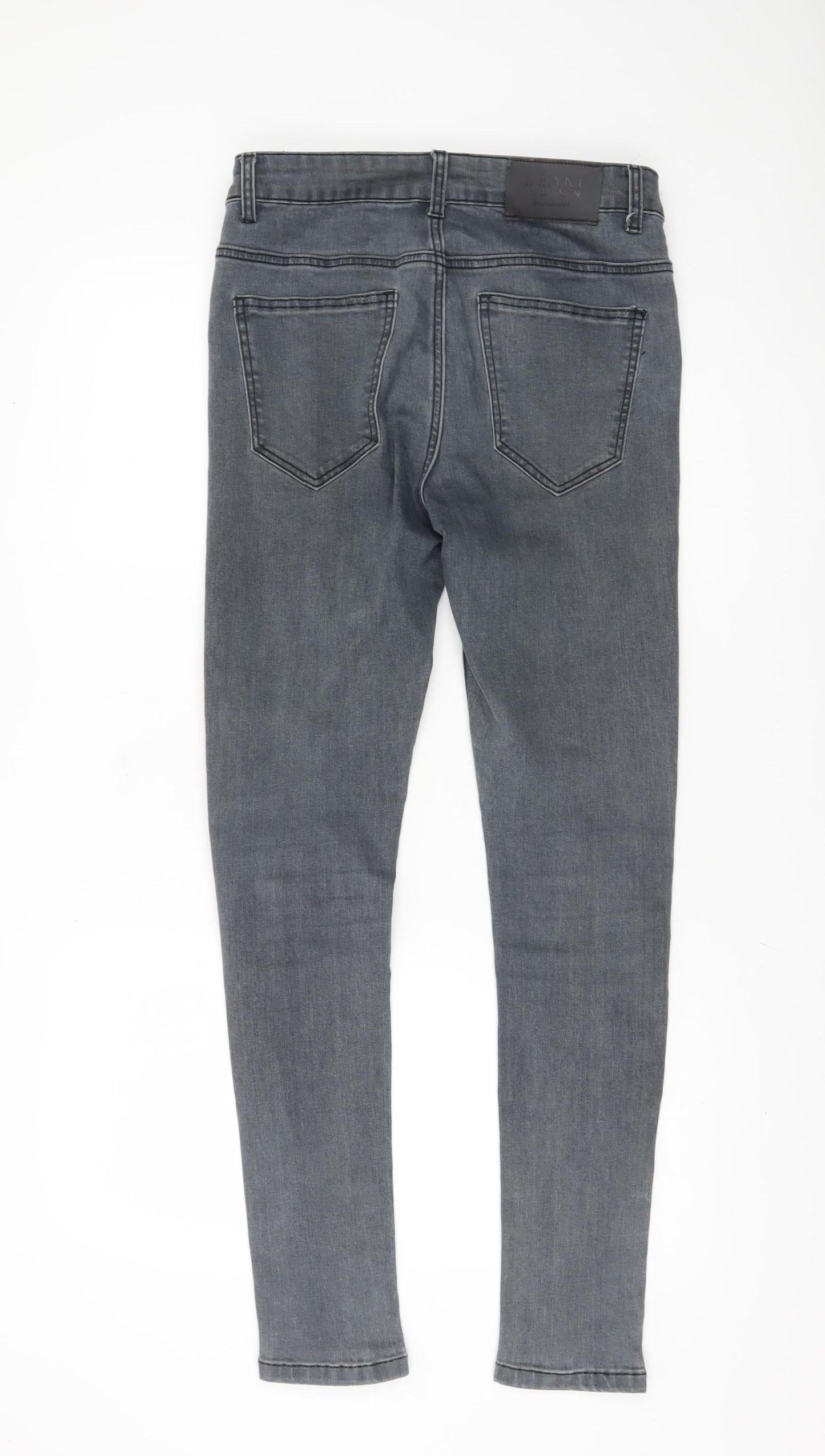 boohooMAN Grey Slim Fit Jeans for Men Size 30