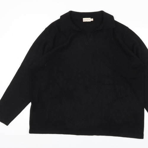 Bonmarché Women's Black XL Collared Pullover Jumper