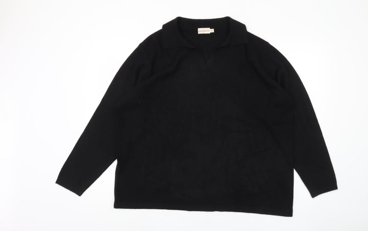 Bonmarché Women's Black XL Collared Pullover Jumper