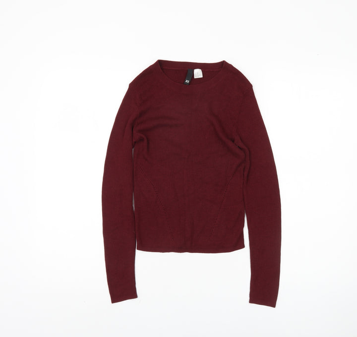 H&M Women’s Red XS Pullover Knit Jumper