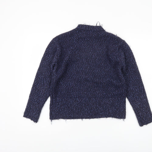 Marks and Spencer Women's Blue Mock Neck Jumper