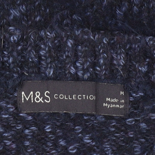 Marks and Spencer Women's Blue Mock Neck Jumper