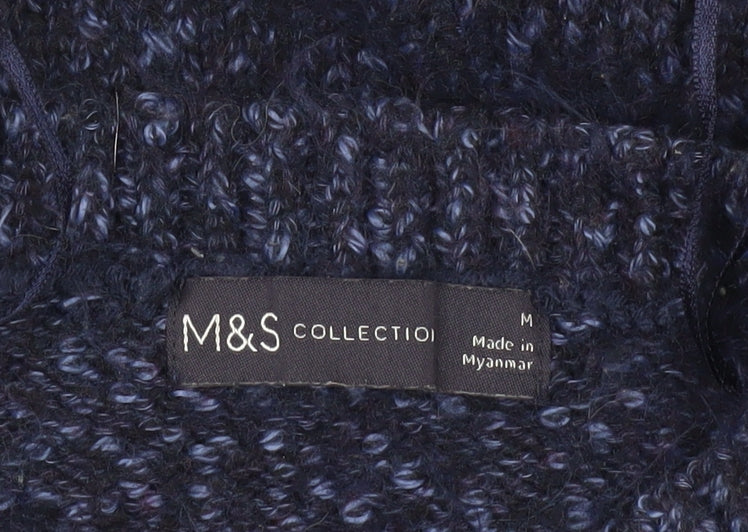 Marks and Spencer Women's Blue Mock Neck Jumper