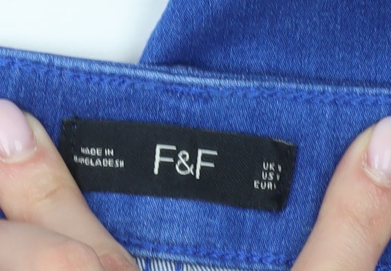 F&F Women's Blue Regular Fit Jeans XL