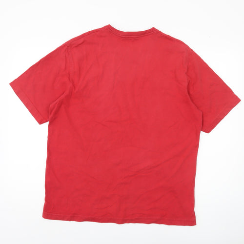 Henri Lloyd Men's Red Crew Neck T-Shirt, Logo Accent, Size L