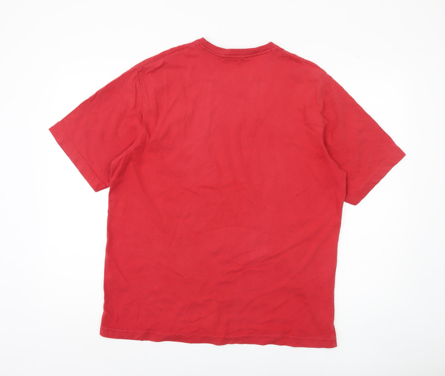 Henri Lloyd Men's Red Crew Neck T-Shirt, Logo Accent, Size L