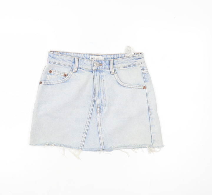 Zara Women's Blue Denim Mini Skirt Size 10 Casual