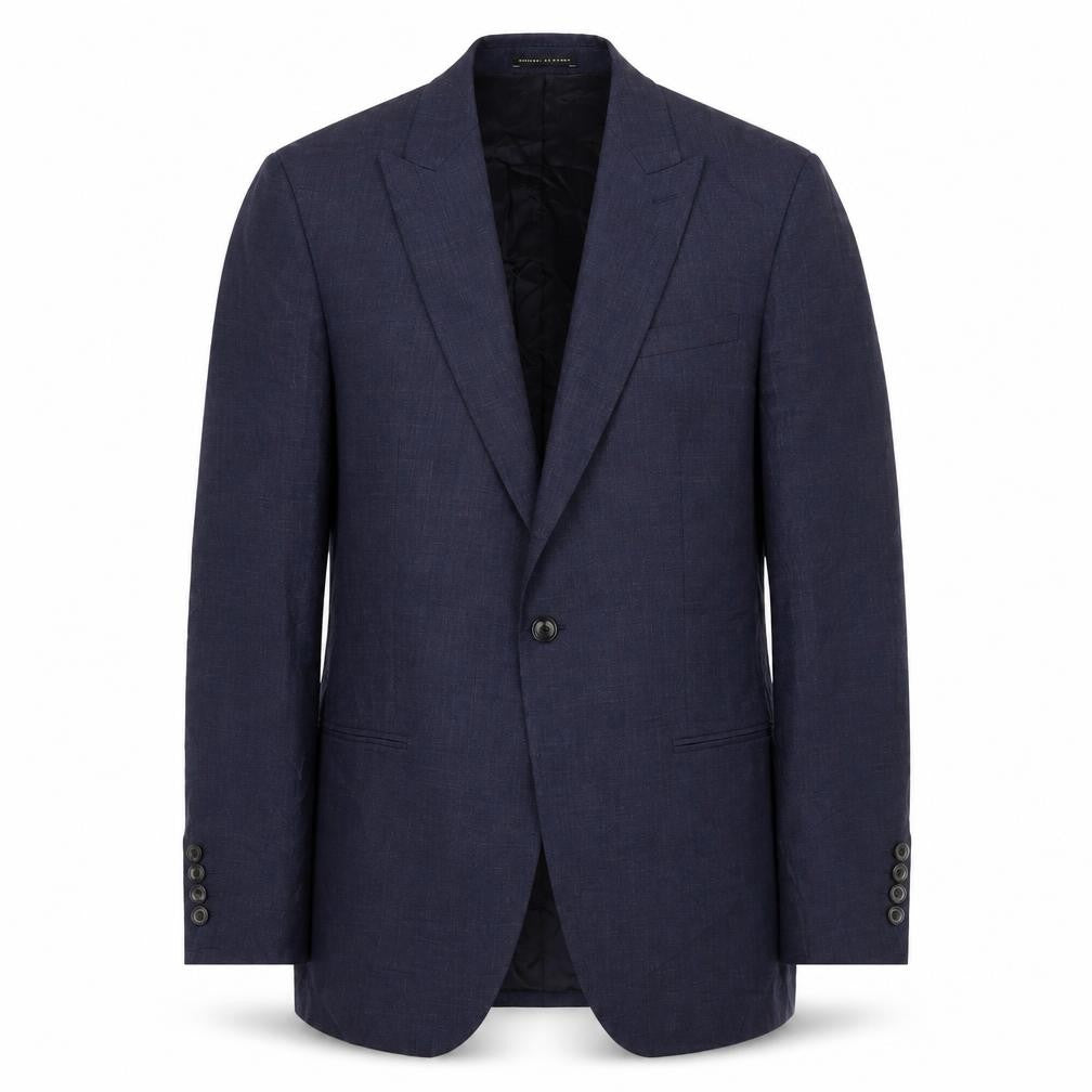 Front view of Reiss Men's Blue Wool Single-Breasted Blazer 38