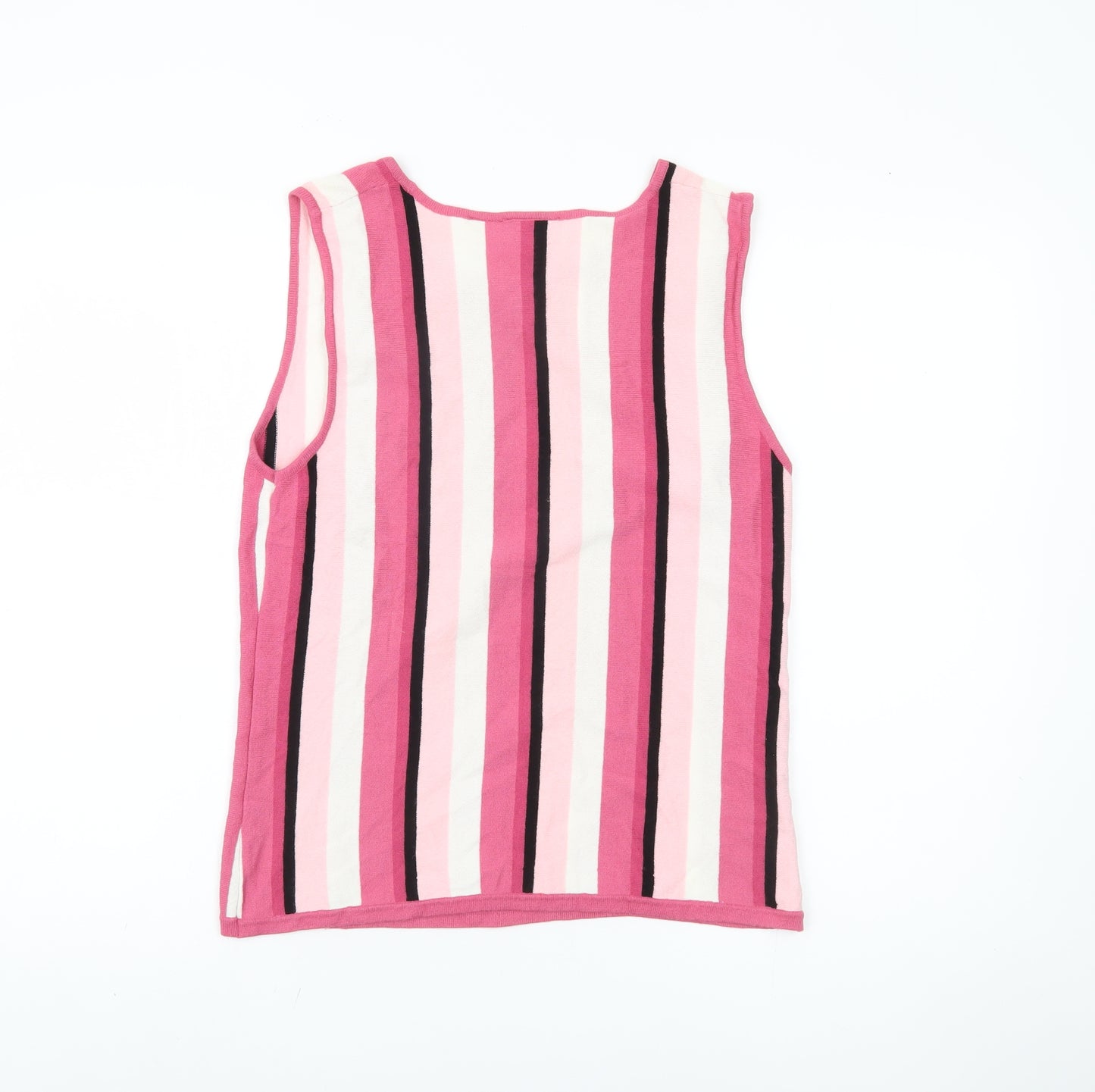 Gloria Vanderbilt Women's Pink Striped Tank Top M