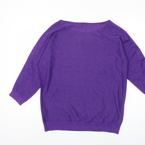 M&Co Women's Purple Studded Jumper Size 14