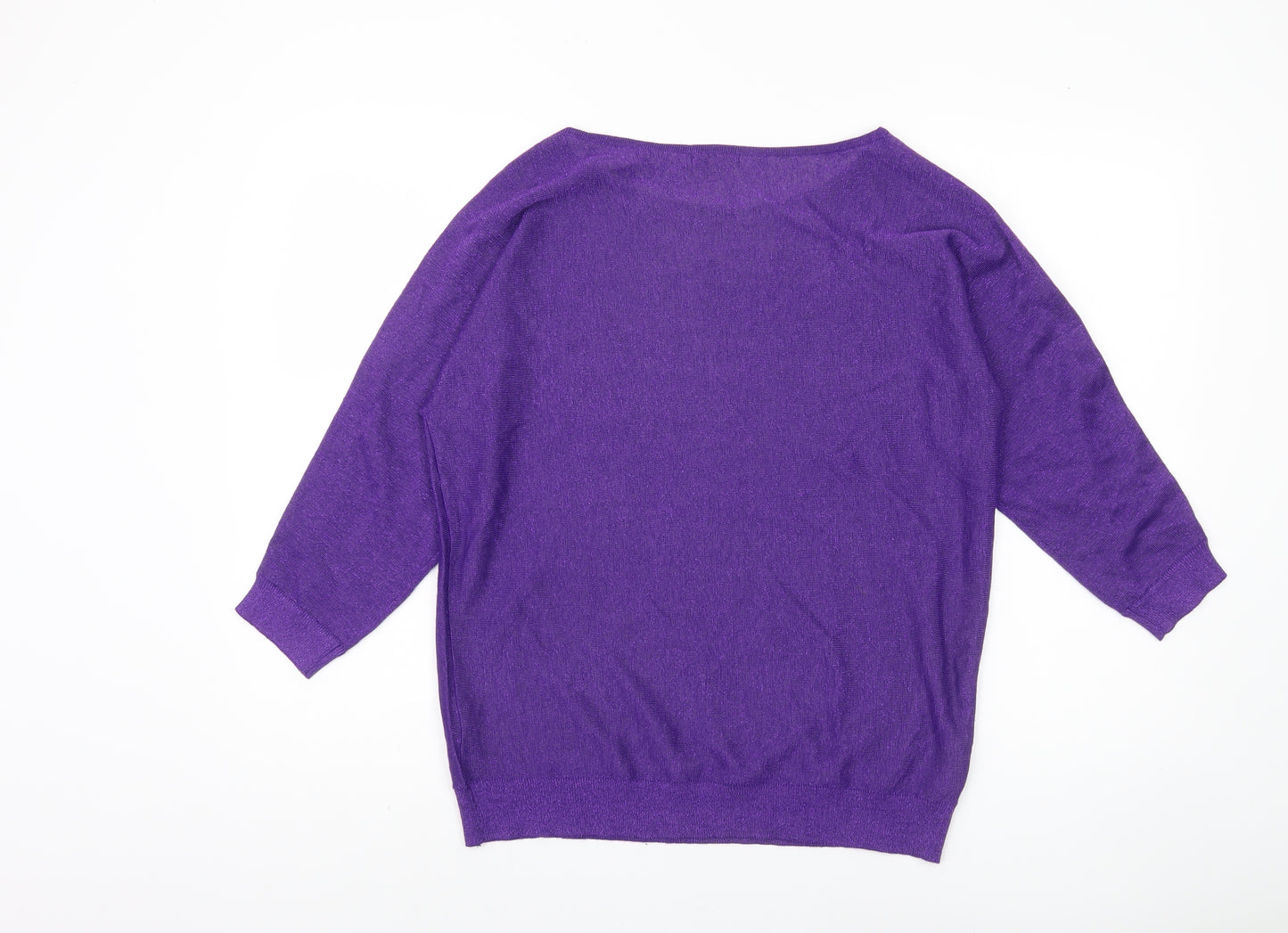 M&Co Women's Purple Studded Jumper Size 14