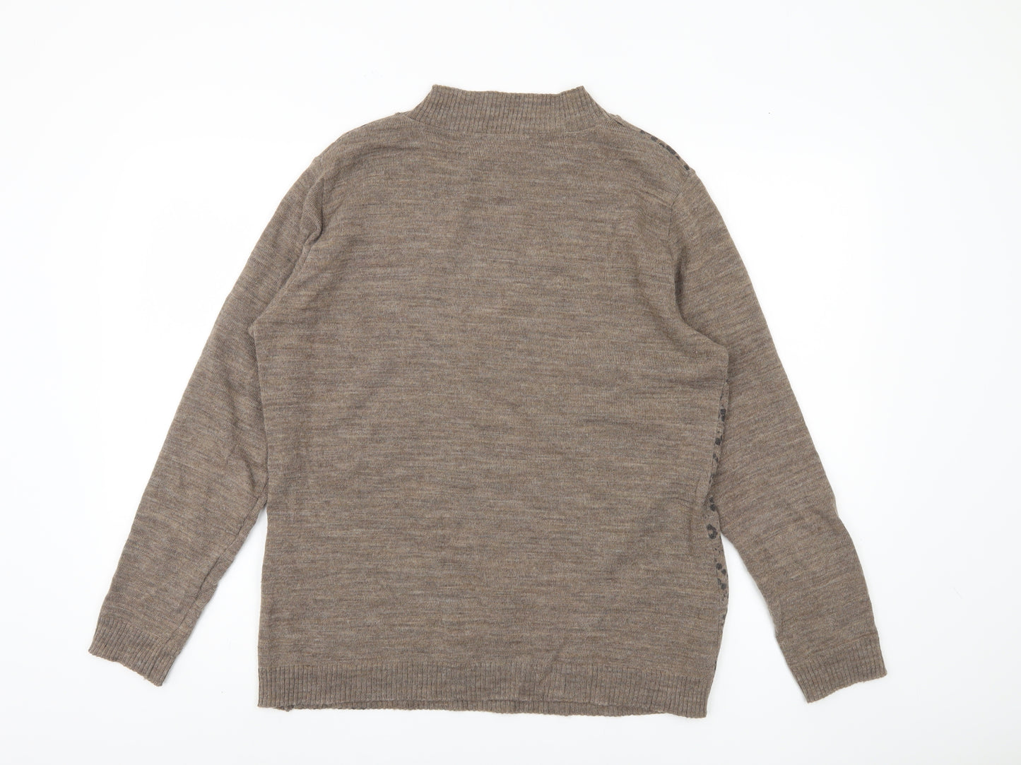 La Maison du Jersey Women's Brown Floral Knit Pullover, Size 18/20
