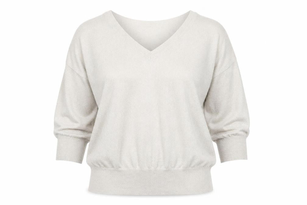 Front view of Next Women's Silver V-Neck Jumper, size 14