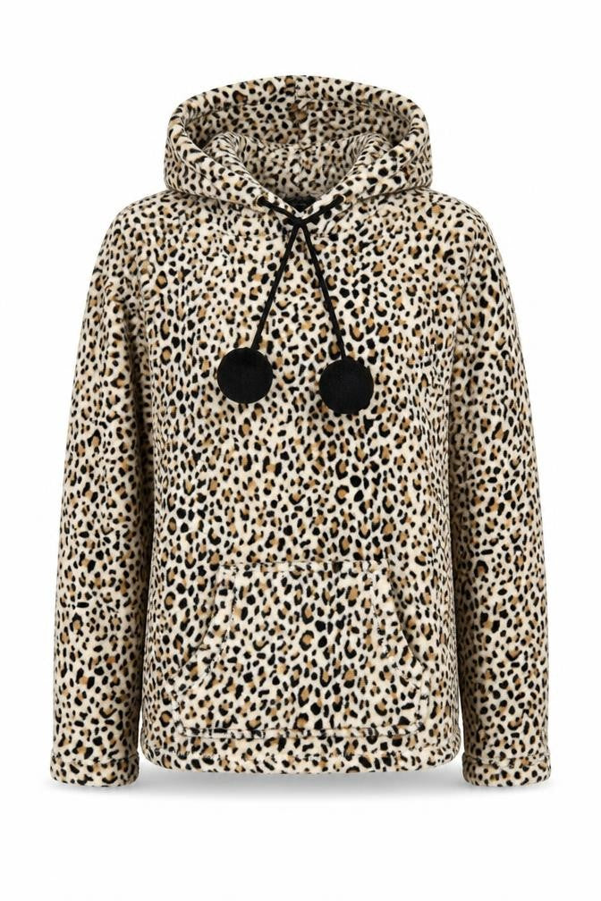Front view of Lipsy Women's Multicoloured Animal Print Hoodie S
