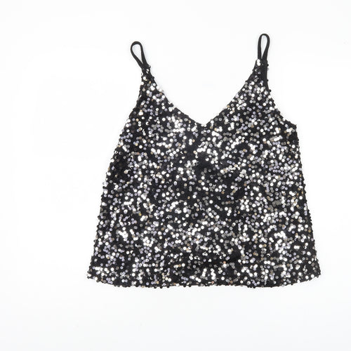 Next Women’s Black Sequin Camisole Tank Top Size 10