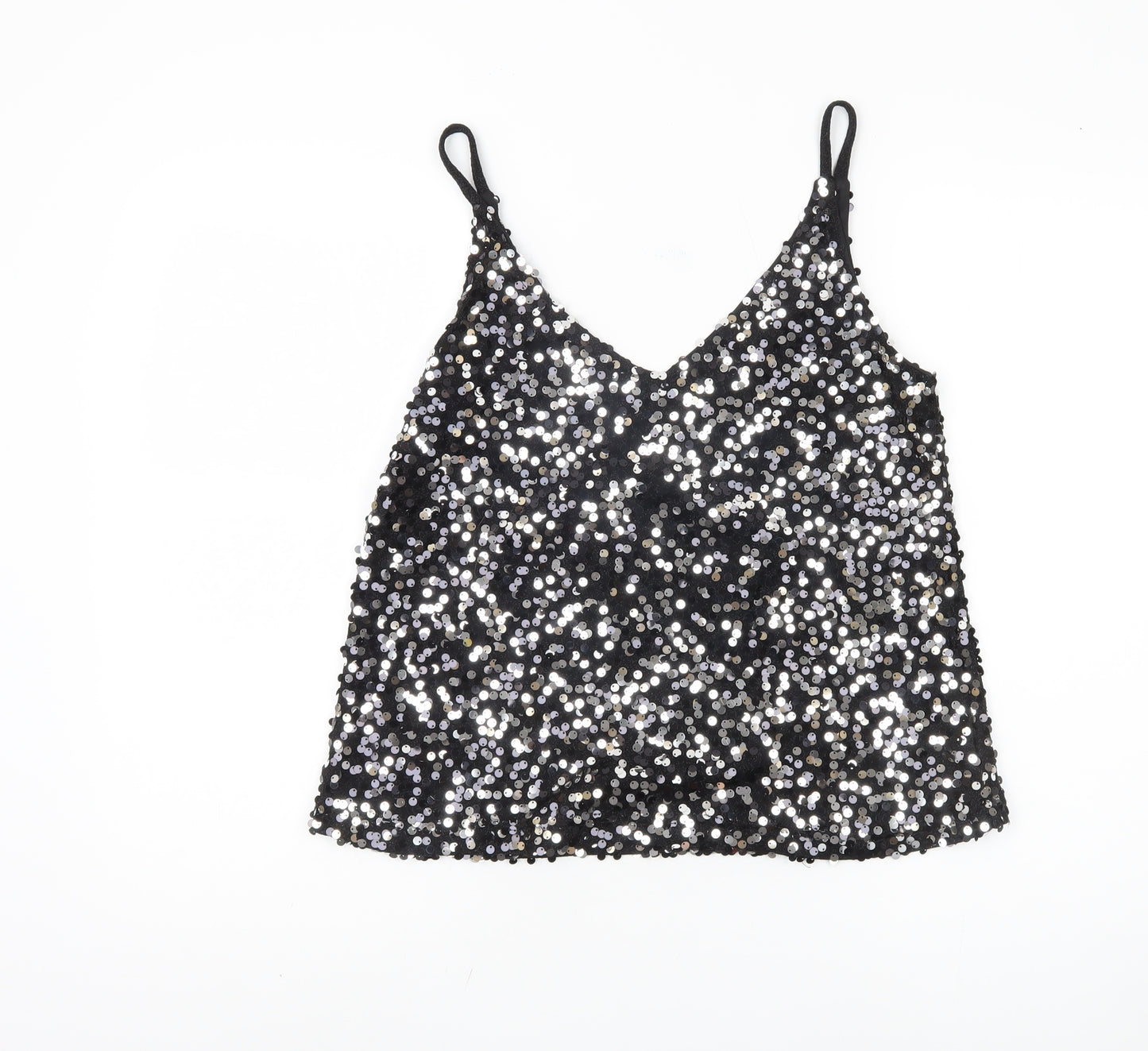 Next Women’s Black Sequin Camisole Tank Top Size 10