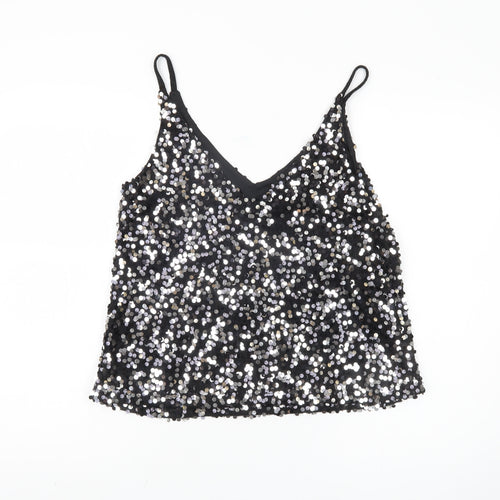 Next Women’s Black Sequin Camisole Tank Top Size 10