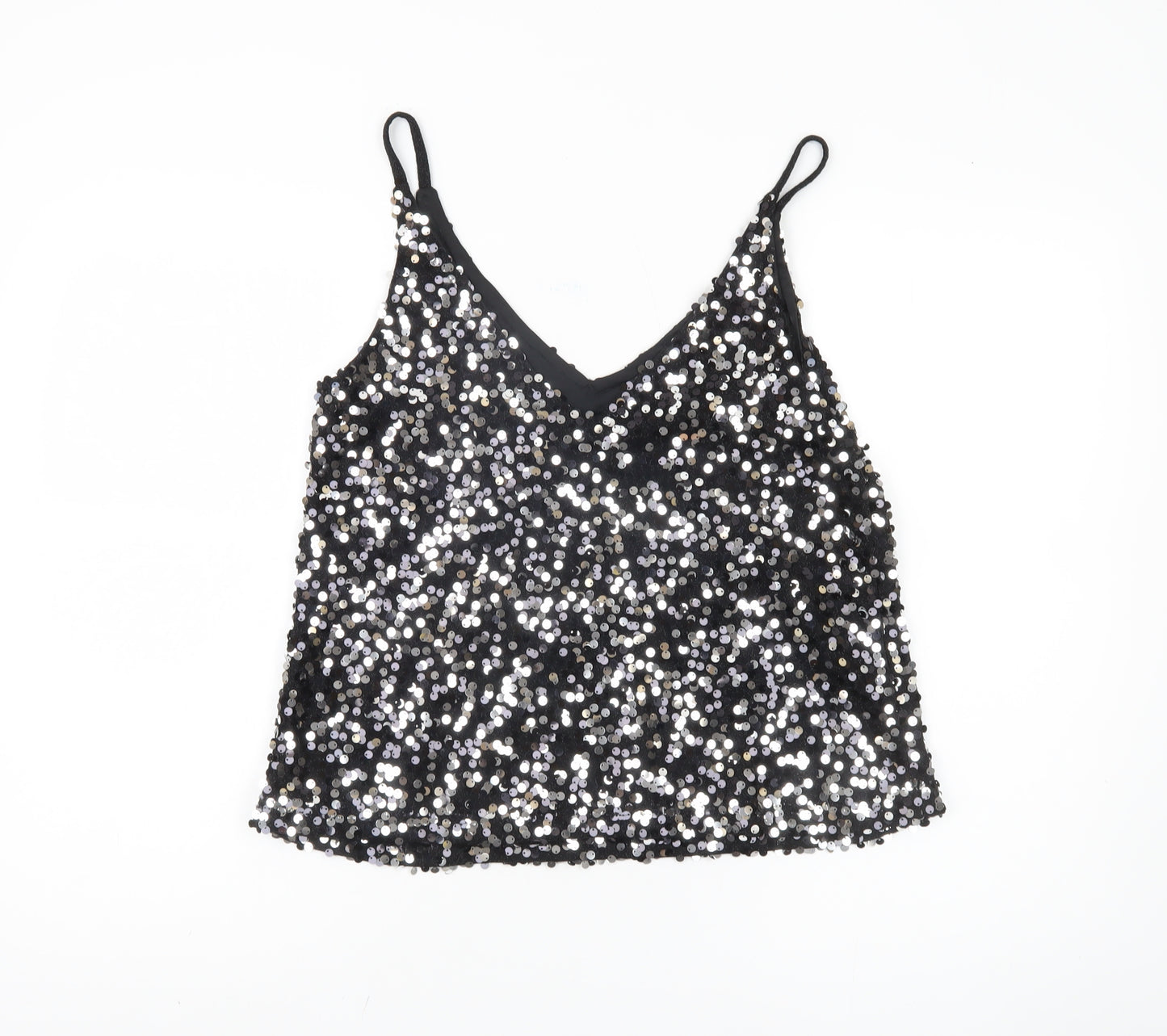 Next Women’s Black Sequin Camisole Tank Top Size 10