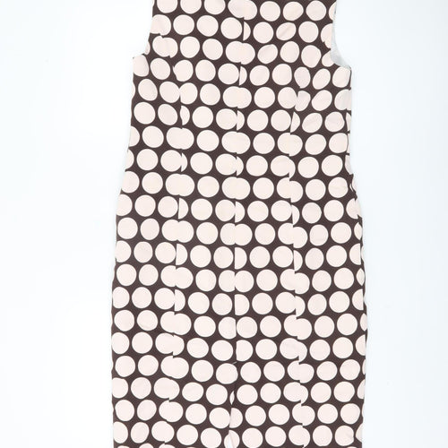 CC Petite Women's Brown Polka Dot Sheath Dress Size 8