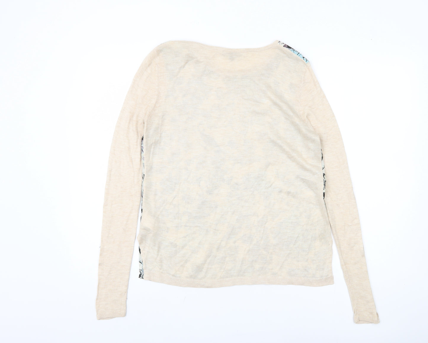 Warehouse Women's Beige Floral Pullover Jumper S