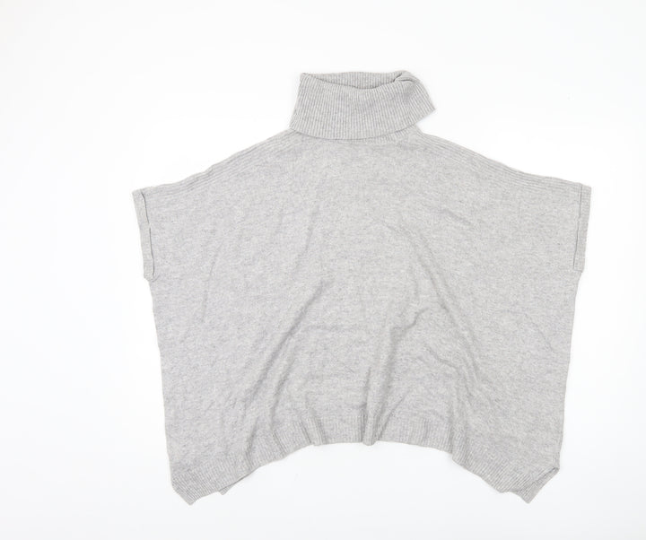 Dunnes Women's Grey Roll Neck Poncho Jumper S