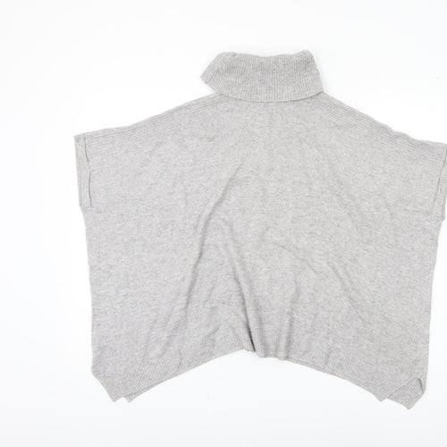 Dunnes Women's Grey Roll Neck Poncho Jumper S