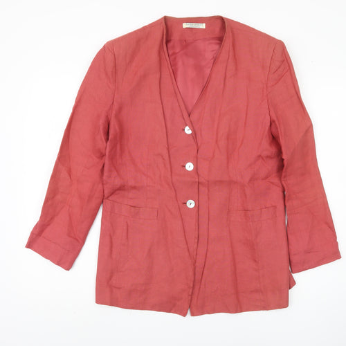 Laura Ashley Women's Red Linen Blazer UK 14