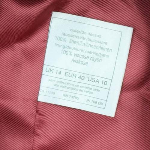 Laura Ashley Women's Red Linen Blazer UK 14
