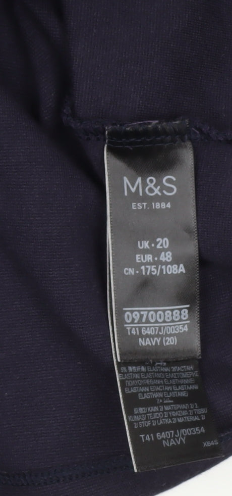 Marks and Spencer Blue Women's Blouse, Size 20, Casual