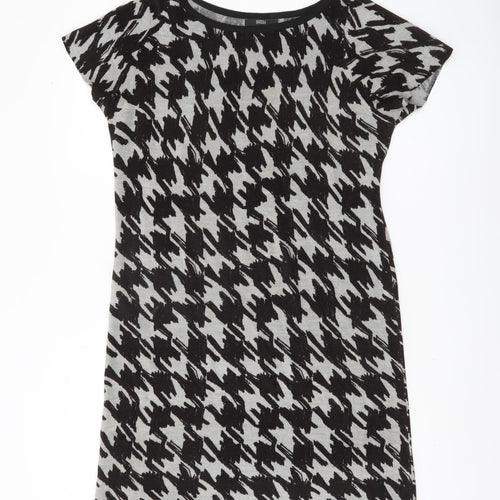 Marks and Spencer Women's Grey Houndstooth Dress Size 14