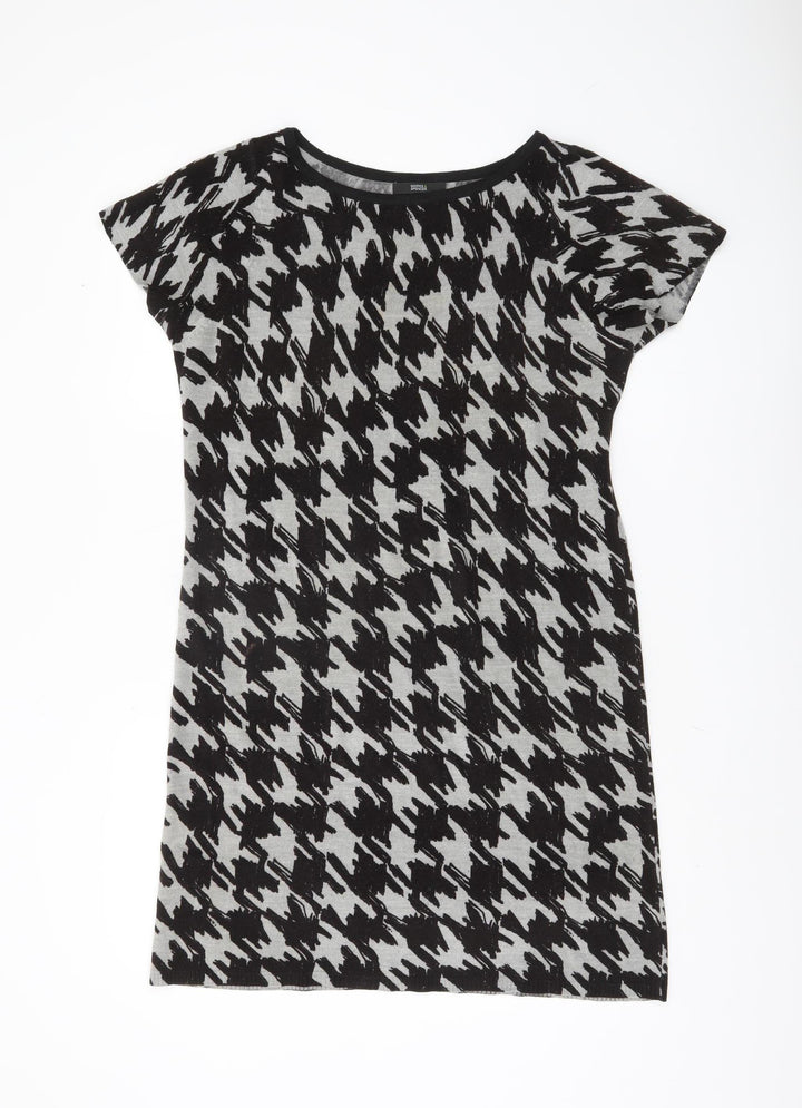 Marks and Spencer Women's Grey Houndstooth Dress Size 14