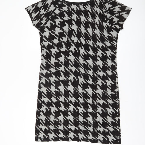 Marks and Spencer Women's Grey Houndstooth Dress Size 14