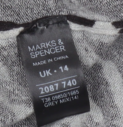 Marks and Spencer Women's Grey Houndstooth Dress Size 14