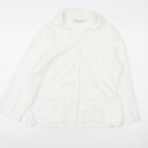 EWM Women's White Cotton Button-Up Shirt Size 14