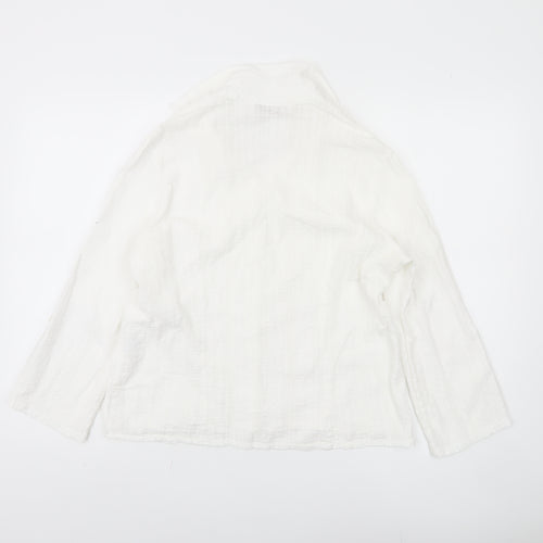 EWM Women's White Cotton Button-Up Shirt Size 14