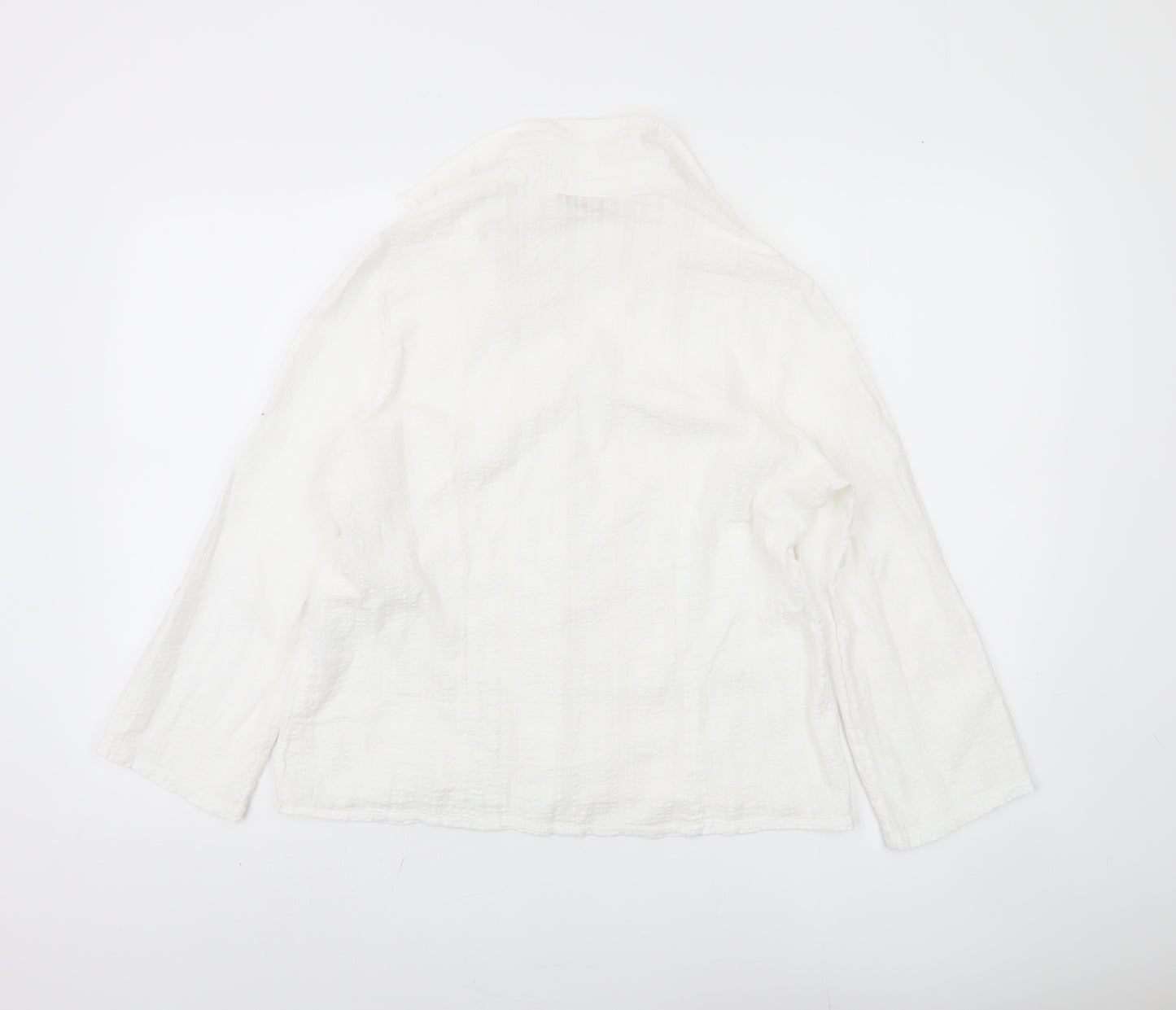 EWM Women's White Cotton Button-Up Shirt Size 14