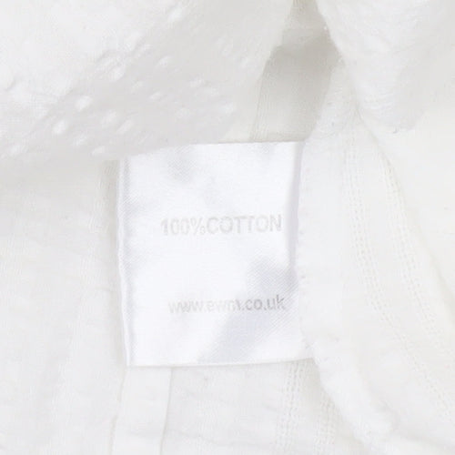 EWM Women's White Cotton Button-Up Shirt Size 14