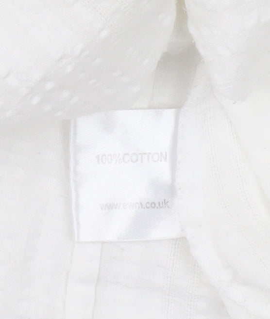 EWM Women's White Cotton Button-Up Shirt Size 14