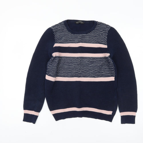 Dorothy Perkins Women's Blue Striped Pullover Jumper Size 12